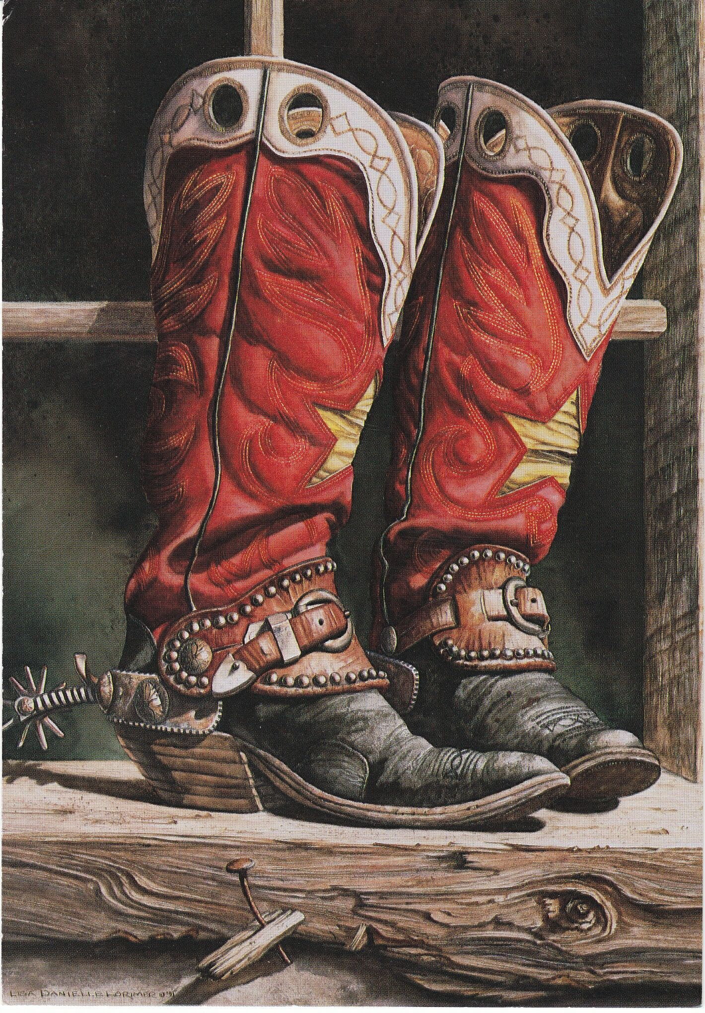 old red boots